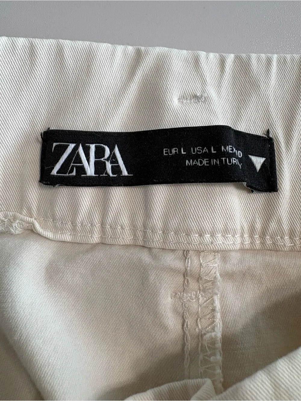 Zara Wide Leg Trousers – Women’s Large - Beige chino - Office Casual Business